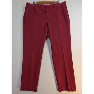 Hackett London Men Burgundy Red Stretch Cotton Chino Trousers Straight Leg 40x32